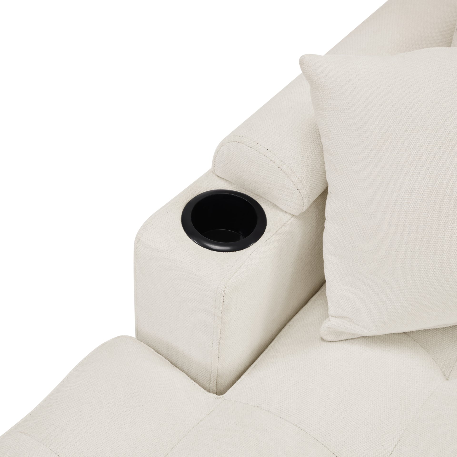 U Shaped Sectional Sofa, Corner Living Room Couch With Built In Cup Holders, Storage, USB Ports - Beige - Image 15