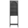 Metal Glass Door Display Storage Cabinet, 5 Tier Cube Bookshelf Storage Cabinet With 3 Adjustable Shelves For Kitchen, Dining Room, Living Room, Bathroom, Home Office - Black - Image 16