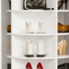 6 Tier Spinning Shoe Rack, Free Standing, 360° Revolving Shoe Organizer - White - Image 11