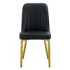 Modern Dining Chairs With Sleek Backrest And Metal Legs For Kitchen Bedroom And Office (Set of 4) - Black - Image 10