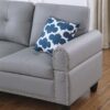 Irine - Faux Leather Sectional Sofa With Ottoman - Gray - Image 9