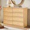 Modern Natural 8 Drawer Dresser For Bedroom With Ample Storage, Sturdy And Safe - Natural - Image 4