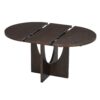 Topmax - 5 Piece Modern Extendable Round Dining Table Set With Removable Leaf For Small Places - Espresso / Gray - Image 9