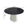 Modern Artificial Stone Round Plywood Base Dining Table, Can Accommodate 6 People, (Not Including Chairs) - Black / Beige - Image 3