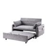 Pull Out Sleep Sofa Bed Loveseats Sofa Couch With Adjsutable Backrest, Storage Pockets, 2 Soft Pillows, USB Ports For Living Room, Bedroom, Apartment, Office - Gray - Image 15