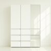 Elise - Slim Modular Wood Closet Cabinet With Mirror In Durable Melamine Construction - White - Image 7