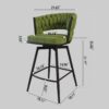 26" Bar Stool With 360 Swivel (Set of 4) - Green - Image 3