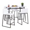 Marcel Mara - 5 Piece Upholstered Contemporary Counter Height Dining Set - Black / White - Image 2