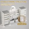 Kids Toy Storage Organizer With 8 Removable Toy Bins, 4 Tier Bookshelf, And 2 Cabinet Storage - Gray / Ivory - Image 8
