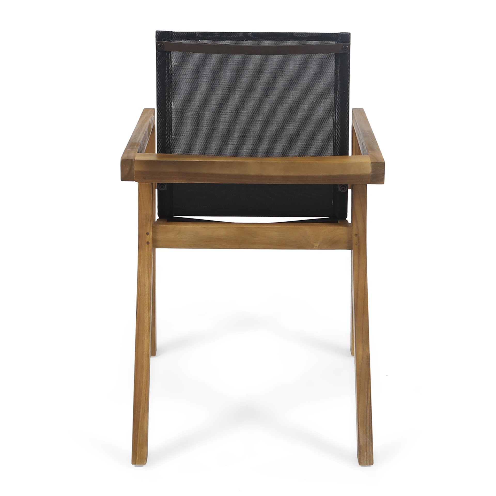 Dining Chair With Frame And Mesh Seating (Set of 2) - Teak - Image 11