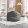 Bedding Bean Bag Sofa Chair High Pressure Foam Bean Bag Chair Adult Material With Padded Foam Padding Compressed Bean Bag With Footrest - Gray - Image 7