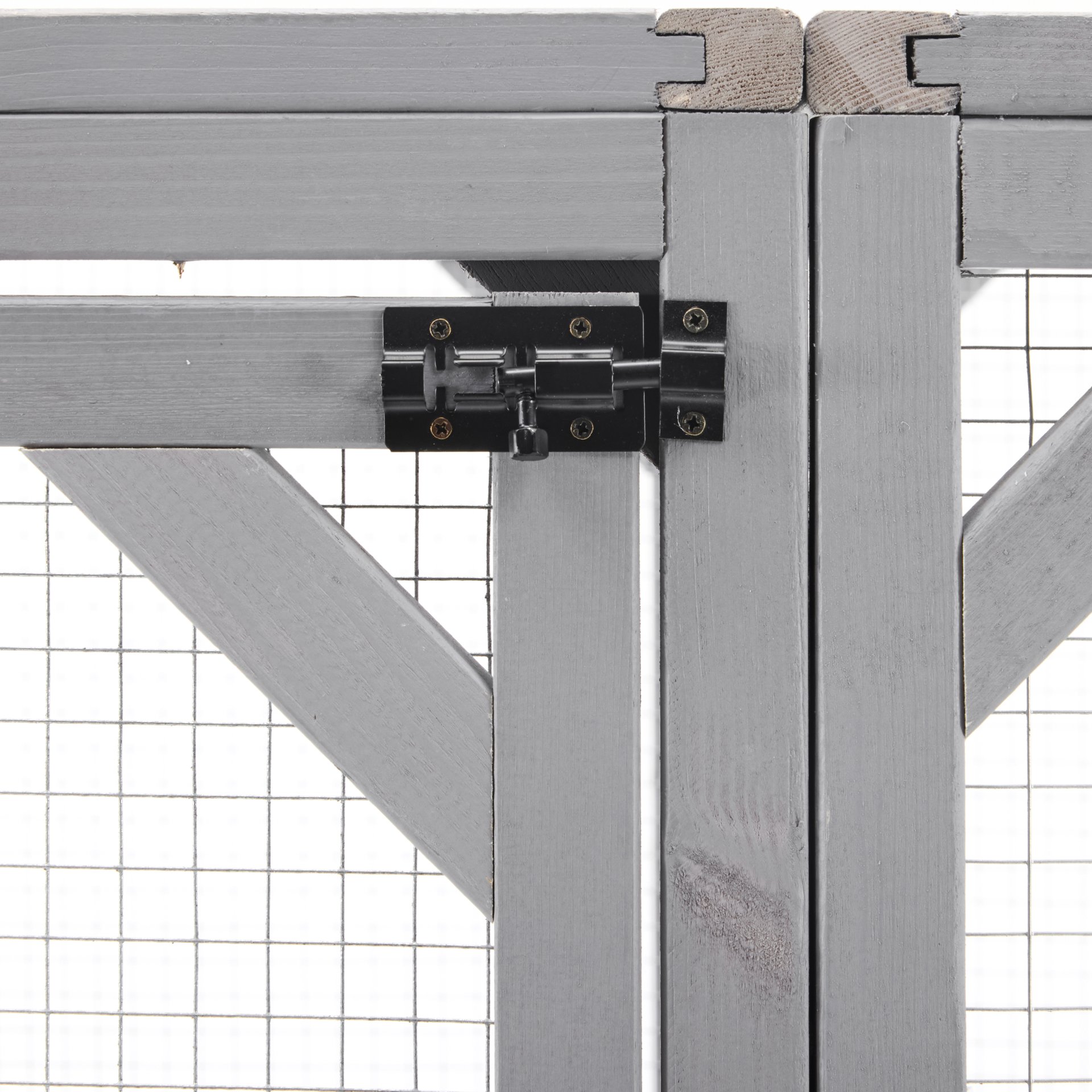 Outdoor Cat House, Diy Cat Enclosure Catio With Double Enter Doors - Light Gray - Image 15