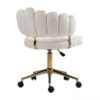Modern Home Office Desk Chair With Wheels, Swivel, Height Adjustable - Beige - Image 16