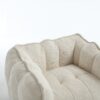 Soft Chenille Bean Bag Chair With High Resilient Foam For Living Room And Bedroom Comfortable Square Lazy Sofa With Footstool - Beige - Image 20