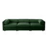 Elegant Chenille Sofa With Storage Seat And Cylindrical Backrest Contemporary 3 Seater Couch - Green - Image 13