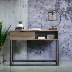 Galeno - Legs Writing Desk - Rustic Oak / Black