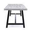 Rustic Outdoor Sandblast Acacia Wood Dining Table - Light Gray / Black - Image 8