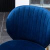 Amoa - Contemporary Velvet Upholstery Dining Chair - Blue - Image 10