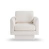 360° Modern Swivel Accent Chair Round Armchair, Thick Padded Single Lounge Sofa Upholstered Comfy - Cream - Image 8