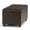 Sienna - Storage Ottoman Bench - Chocolate Brown - Image 2