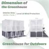 Greenhouse, Wooden Lean To Greenhouses For Outdoors, Heavy Duty Walk In Green House For Outside Winter, Large Hot House For Sunroom Storage Shed, Garden, Backyard - White / Gray - Image 3
