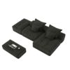 Modern Oversized Modular Sectional Sofa With Ottoman, Seat, Chaise Lounge And Armrest, Sparkling Chenille Fabric Soft Cushion Sofa With 4 Pillows, 4 Pieces Diy Combination Tufted Sofa, No Assembly Required - Black - Image 23