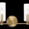 Regal - Double Light Vanity With Clear Ribbed Satin - Antique Brass / Clear - Image 5