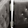 Wide Sofa With Jeweled Buttons, Square Arm, 2 Pillows - Gray - Image 6