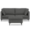 Ava - Mid Century Sofa With Ottoman Set, Upholstered - Dark Gray - Image 14