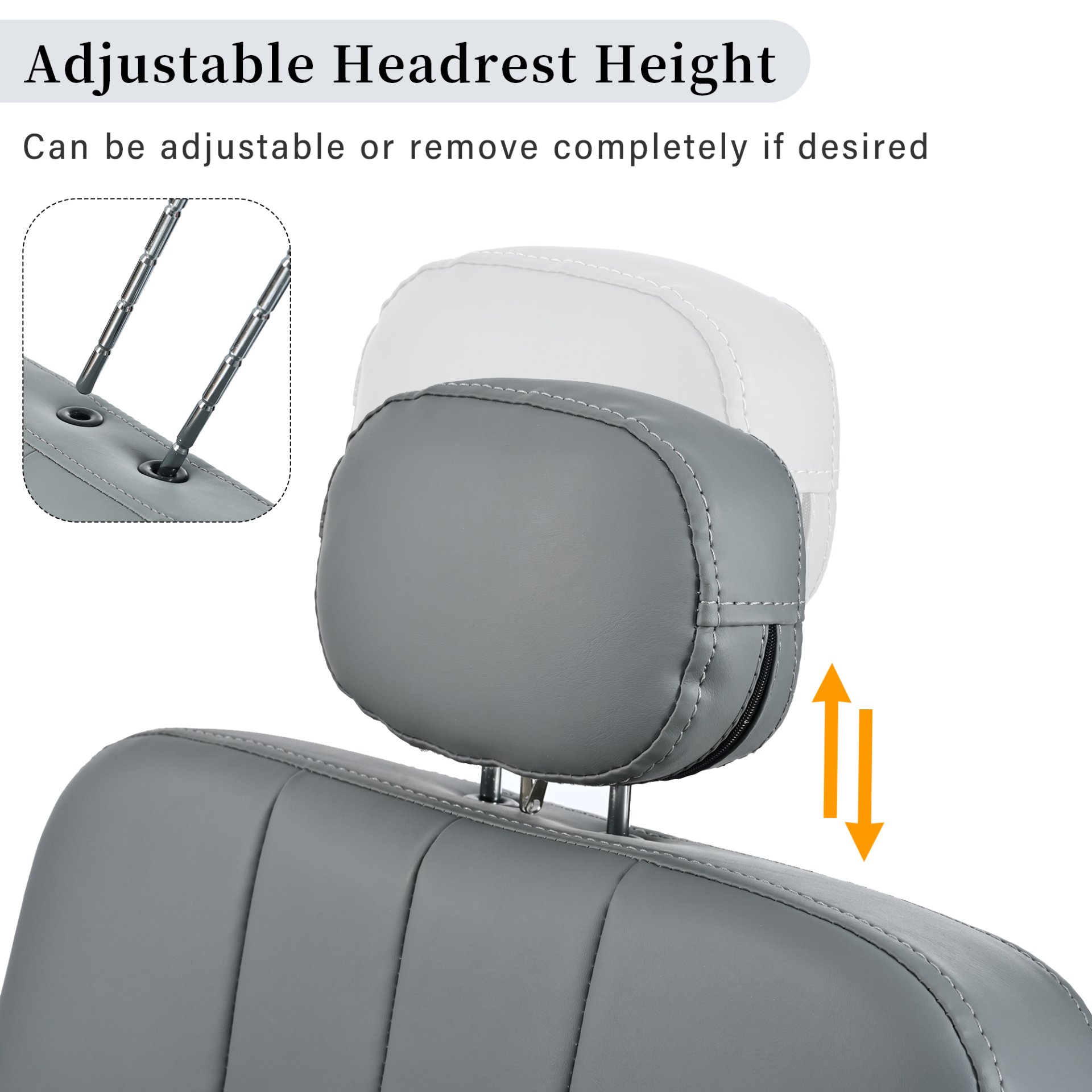 Premium Reclining Barber Chair Salon Chair For Hair Stylist With Heavy Duty Hydraulic Pump, 360° Rotation, Tattoo Chair Shampoo Beauty Salon Equipment, Max Load Weight 400 Lbs - Gray - Image 7