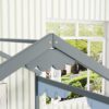 Double Twin House-Style Floor Bed With Fence, Guardrails, Without Door - Gray - Image 4
