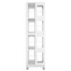 4 Tier All Steel Rotating Bookshelf With 360° Wheels, Large Size Sturdy & Spacious Book Rack, New Style Bookshelf - White - Image 7