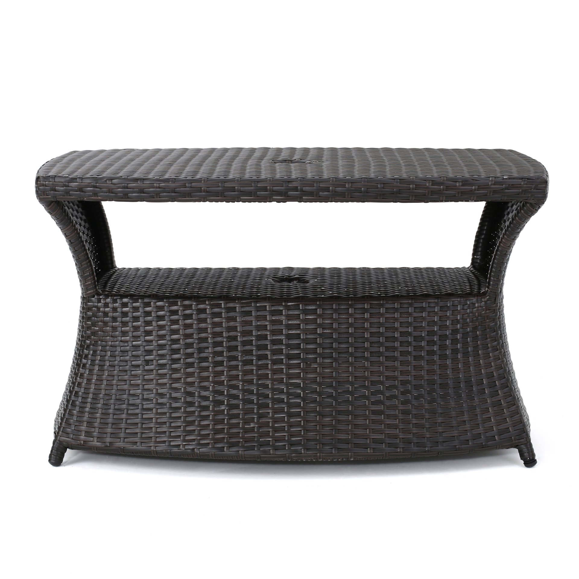 Berkeley - Chaise Lounge Side Table Outdoor Polyethylene Wicker - Brown Multi - Image 11