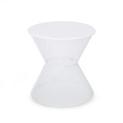 Contemporary Nevada Side Table With Mesh Design - Matte White