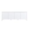 StylishTVcabinet, Entertainment CenterTV Stand, TVconsoletable, Media Console, Solidwood Frame, Changhong Glass Door, Metal Handle - Antique White - Image 16
