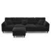 Modern Convertible Sectional Sofa L Shaped Reversible Couch Set With Free Pillows 5 Seat Cloud With Ottoman - Black - Image 9