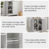 Classic Freestanding Bathroom And Kitchen Storage Cabinet With Adjustable Shelves - White - Image 13