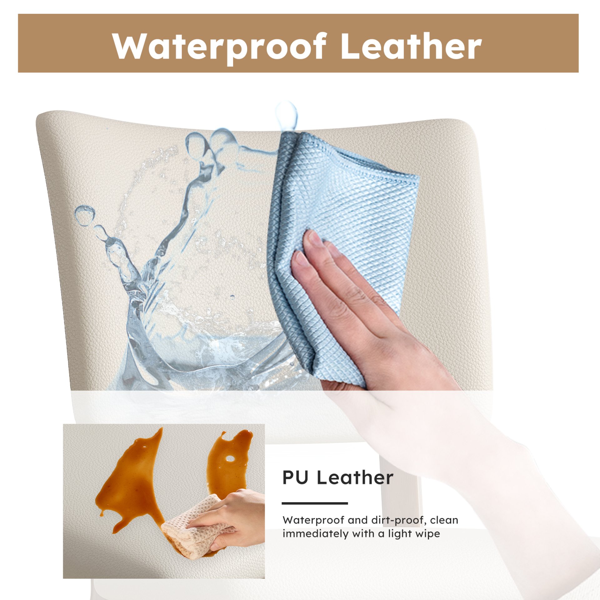 Dining Chair (Set of 2) - White / Deep Walnut - Image 6