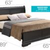 Queen Bed Sleigh Design - Black - Image 5