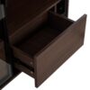 Modern Minimalist Style LED Curio Cabinet With Tempered Glass Door, Metal Legs - Black / Dark Walnut - Image 16