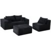 Modular L Shaped Sectional Sofa, Convertible Couch With Chaise Corduroy - Black - Image 14