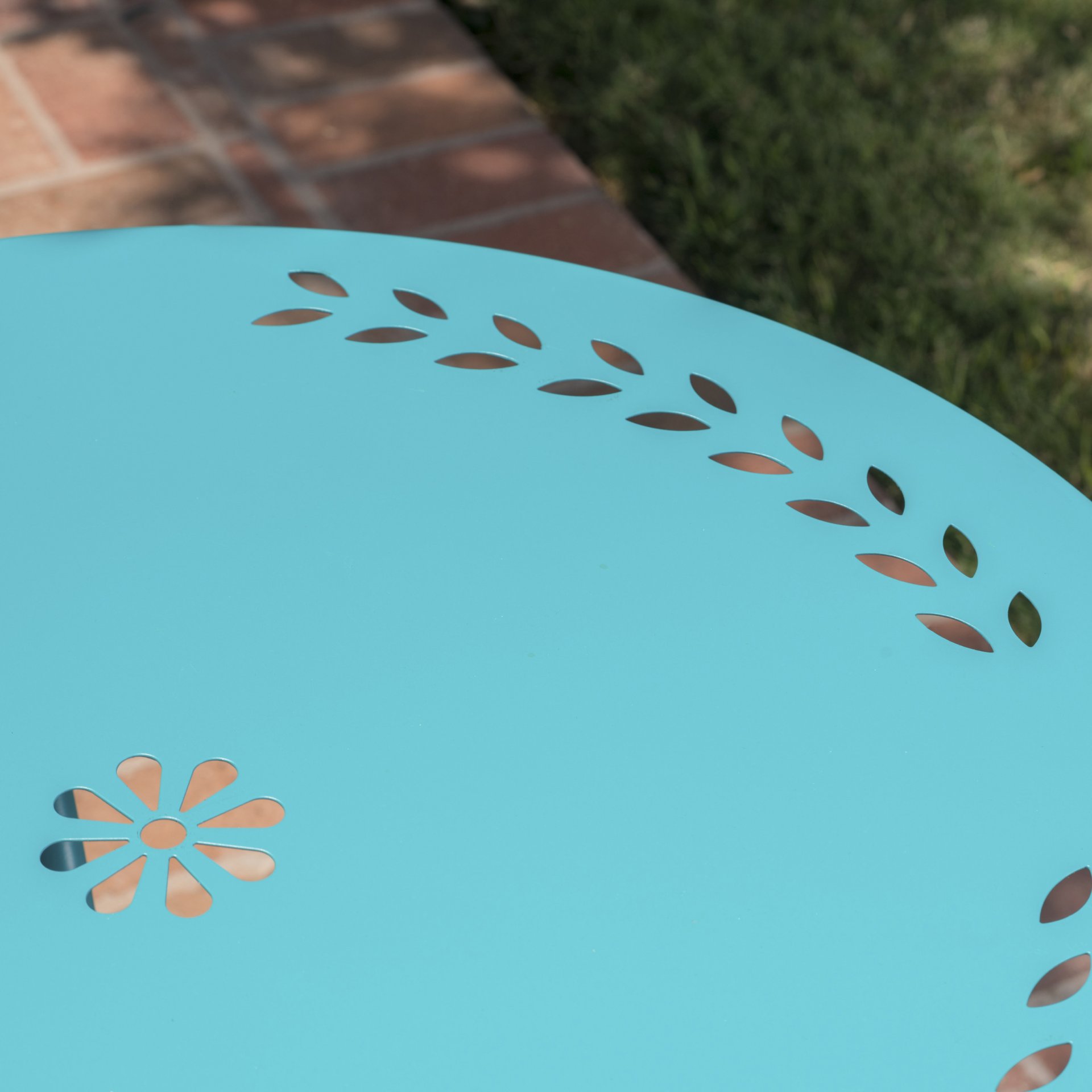 Lourdes - 3 Piece Metal Set - Teal - Image 4