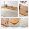 Modern Minimalist Wooden Table With Acrylic Legs For Dining, Living Rooms, And Kitchens - Wood - Image 8