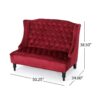Nurturing - Upholstered Loveseat With Wing Back And Diamond Tufting - Wine Red - Image 3