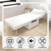 Modern Convertible Sofa Bed 4 In 1 Folding Ottoman Sleeper With Adjustable Backrest - White - Image 5