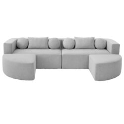 Boneless - Couch Modular Sectional Sofa With Deep Seating And Curved Design - Gray