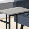Accent Table, C - Shaped, Contemporary And Modern - Gray / Black - Image 3