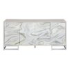 Panos - Console Cabinet - White Marcle / Chrome - Image 7