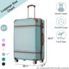 Hardshell Luggage With Tsa Lock, 28" Expandable Lightweight Suitcase With Spinner Wheels, Single Vintage Luggage - Green - Image 3