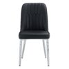 Modern Dining Chairs (Set of 4) With Backrest And Silver Metal Legs For Home And Office - Black - Image 17